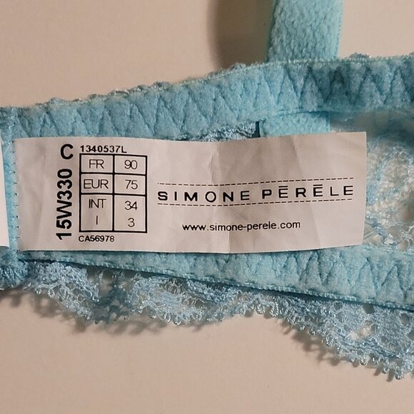 Simon Perele Underwire Lace Light Green Made In France Size 90 - Picture 5 of 7